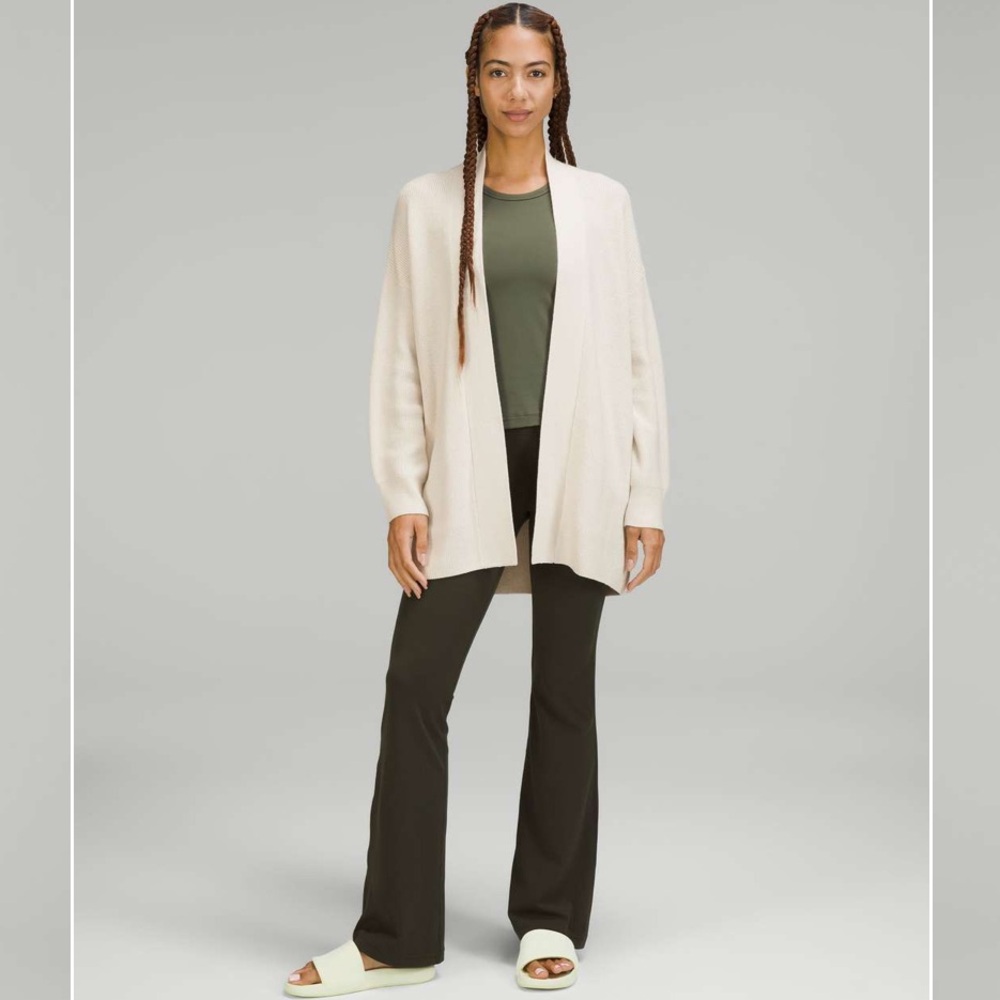lululemon athletica Merino Wool-Blend Cardigan wrap sweater white opal-size 8